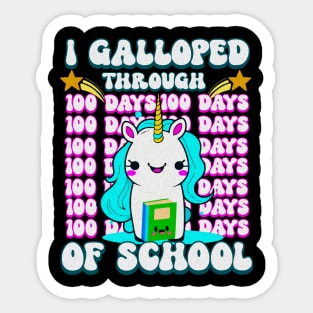 Unicorn 100 Days Of School Celebration Party Sticker